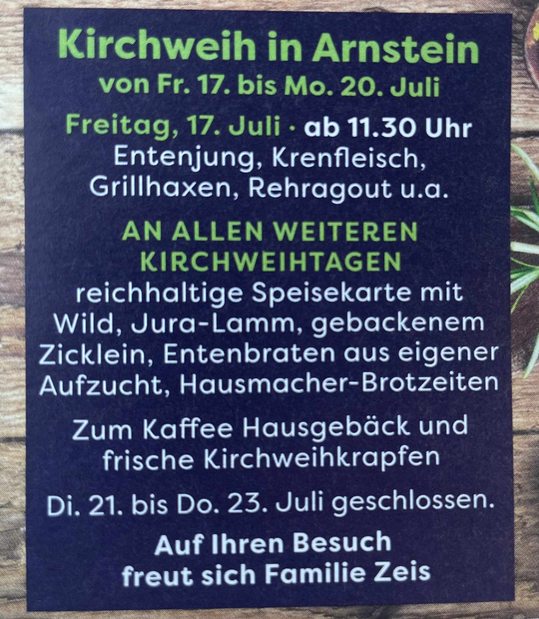 Ankündigung Veanstaltung